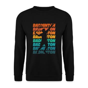 Badminton Badminton Player Racket Ball - Unisex Sweatshirt - black - Front - Alina (178cm) & Michal (187cm)