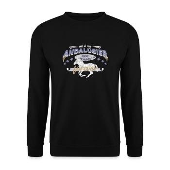 Andalusian Horse Horse Best Friends - Unisex Sweatshirt - black - Front - Alina (178cm) & Michal (187cm)