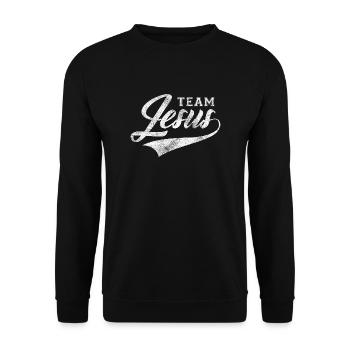 Gift Jesus Christ Christian Religious Religion - Unisex Sweatshirt - black - Front - Alina (178cm) & Michal (187cm)