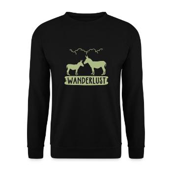 Donkeys and I feel like hiking - Unisex Sweatshirt - black - Front - Alina (178cm) & Michal (187cm)