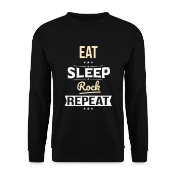 Eat Sleep Rock Repeat - Comedy Gift - Unisex Sweatshirt - black - Front - Alina (178cm) & Michal (187cm)