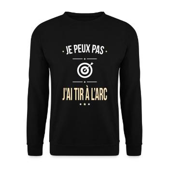 Je peux pas j'ai tir à l'arc - Cadeau humour - Sweat-shirt Unisexe - noir - Devant - Alina (178cm) & Michal (187cm)