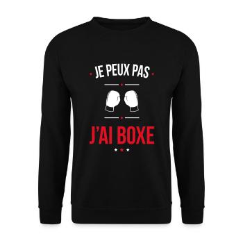 Je peux pas j'ai boxe - Cadeau humour - Sweat-shirt Unisexe - noir - Devant - Alina (178cm) & Michal (187cm)