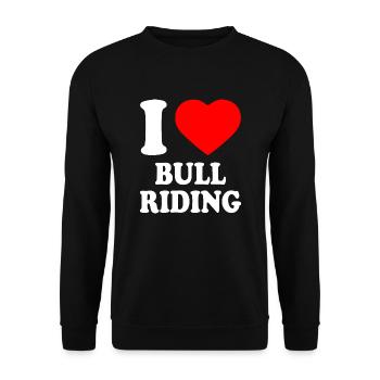 I love bull riding - Unisex Pullover - Schwarz - Vorne - Alina (178cm) & Michal (187cm)