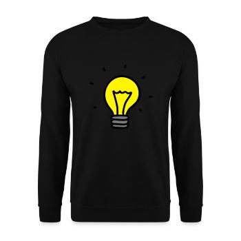 Glühbirne - Idee 3 - Unisex Pullover - Schwarz - Vorne - Alina (178cm) & Michal (187cm)