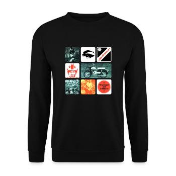 Simson Star Moped - Vergnügen auf 2 Rädern - Unisex Pullover - Schwarz - Vorne - Alina (178cm) & Michal (187cm)