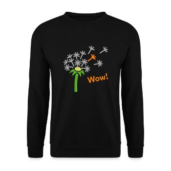 Pusteblume Wow! - Unisex Pullover - Schwarz - Vorne - Alina (178cm) & Michal (187cm)