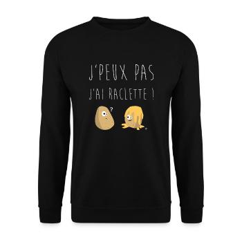 J'peux pas j'ai raclette - Sweat-shirt Unisexe - noir - Devant - Alina (178cm) & Michal (187cm)