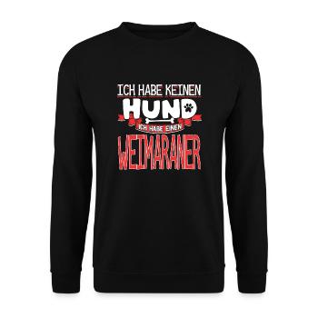 WEIMARANER - kein Hund - Unisex Pullover - Schwarz - Vorne - Alina (178cm) & Michal (187cm)