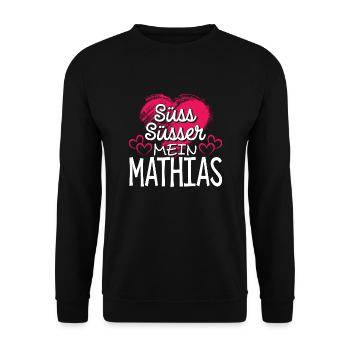 MATHIAS - süss - Unisex Pullover - Schwarz - Vorne - Alina (178cm) & Michal (187cm)