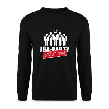 JGA Party Bräutigam - Unisex Pullover - Schwarz - Vorne - Alina (178cm) & Michal (187cm)