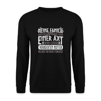 Wikinger - Thor - Unisex Pullover - Schwarz - Vorne - Alina (178cm) & Michal (187cm)