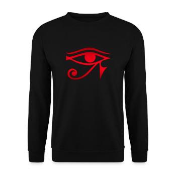 Horus Eye Magical Symbol Lucky Charm Sign - Unisex Sweatshirt - black - Front - Alina (178cm) & Michal (187cm)