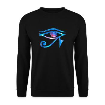 Eye of Horus Egypt Magic Symbol Lucky Charm - Unisex Sweatshirt - black - Front - Alina (178cm) & Michal (187cm)