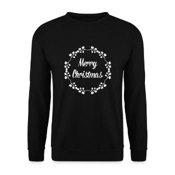 Frohe Weihnachten Weihnachtsgeschenk Santa xmas - Unisex Pullover - Schwarz - Vorne - Alina (178cm) & Michal (187cm)
