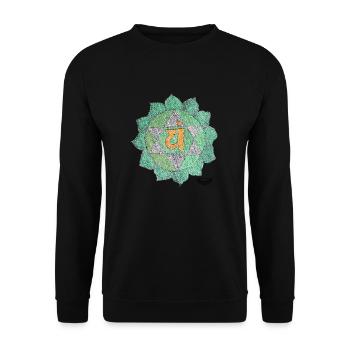Herzchakra Anahata Chakra Liebe - Unisex Pullover - Schwarz - Vorne - Alina (178cm) & Michal (187cm)