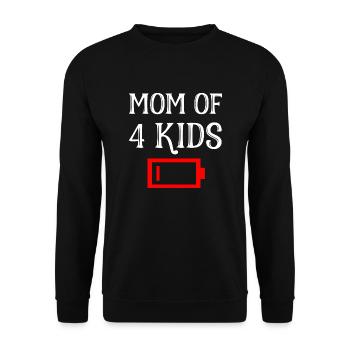 Tired Mom Of 4 Kids Mother Of Four Children Gift - Unisex Sweatshirt - black - Front - Alina (178cm) & Michal (187cm)