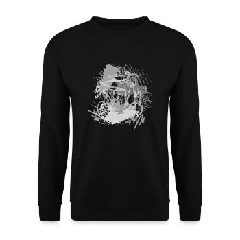 abstract - Unisex Sweatshirt - black - Front - Alina (178cm) & Michal (187cm)