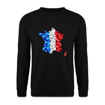 France in low poly diamond style - Unisex Sweatshirt - black - Front - Alina (178cm) & Michal (187cm)