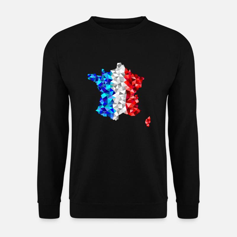 Frankreich im low poly Diamant Stil - Unisex Pullover - Schwarz