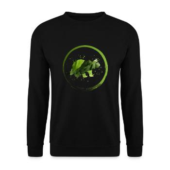 Nice dino motif - Unisex Sweatshirt - black - Front - Alina (178cm) & Michal (187cm)