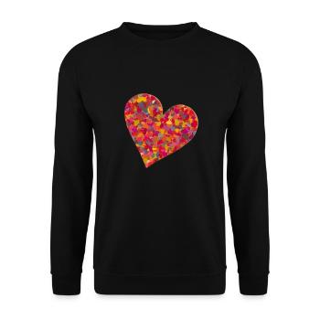 fuck you heart - Unisex Pullover - Schwarz - Vorne - Alina (178cm) & Michal (187cm)