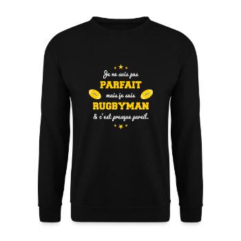 je suis rugbyman - Sweat-shirt Unisexe - noir - Devant - Alina (178cm) & Michal (187cm)