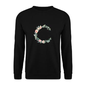 roses_wreath_33 - Unisex Pullover - Schwarz - Vorne - Alina (178cm) & Michal (187cm)