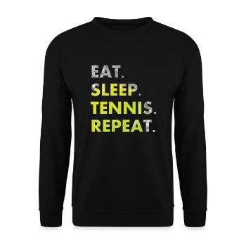 Eat Sleep Tennis Repeat - Sweat-shirt Unisexe - noir - Devant - Alina (178cm) & Michal (187cm)