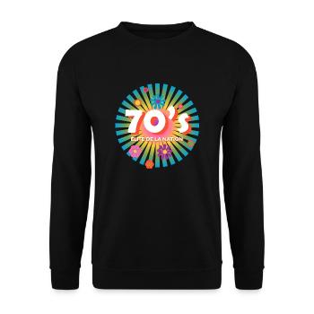 Logo 70s élite de la nation - Sweat-shirt Unisexe - noir - Devant - Alina (178cm) & Michal (187cm)