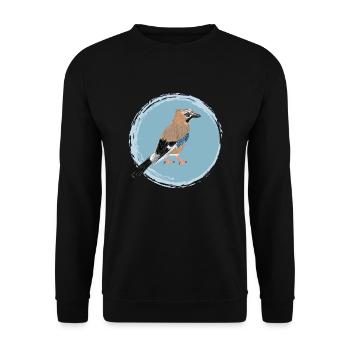 Eurasian Jay II - Unisex Sweatshirt - black - Front - Alina (178cm) & Michal (187cm)