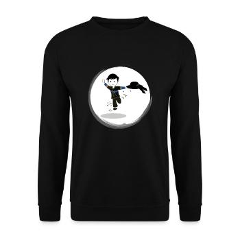 Bretonisches Geschenk - Unisex Pullover - Schwarz - Vorne - Alina (178cm) & Michal (187cm)