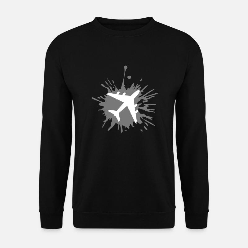 Flugzeug Tropfen Klecks - Unisex Pullover - Schwarz