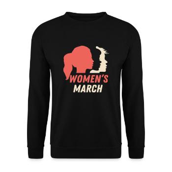 WOMEN'S MARCH - Unisex Pullover - Schwarz - Vorne - Alina (178cm) & Michal (187cm)