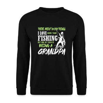 Fishing Grandpa - Unisex Sweatshirt - black - Front - Alina (178cm) & Michal (187cm)