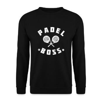 Padel tennis Boss Vinage style - Unisex Sweatshirt - black - Front - Alina (178cm) & Michal (187cm)
