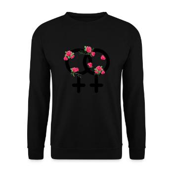 Lgbt roses lesbian pride lesbian gift idea - Unisex Sweatshirt - black - Front - Alina (178cm) & Michal (187cm)