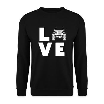 Jeeps d’amour - Sweat-shirt Unisexe - noir - Devant - Alina (178cm) & Michal (187cm)