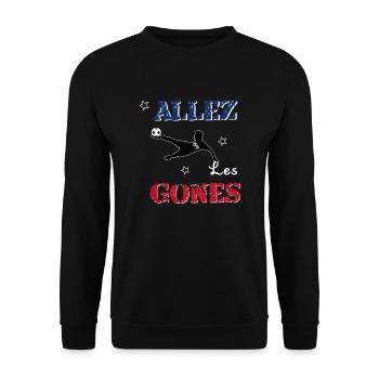 Allez les gones - Sweat-shirt Unisexe - noir - Devant - Alina (178cm) & Michal (187cm)