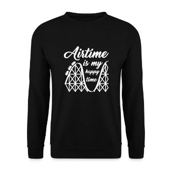 Montagnes russes Sort Airtime is my happy time - Sweat-shirt Unisexe - noir - Devant - Alina (178cm) & Michal (187cm)