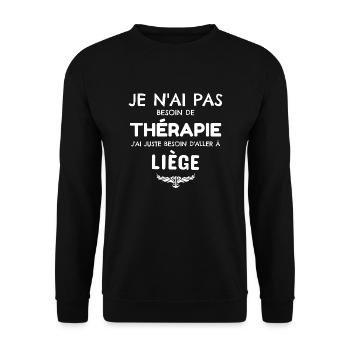 LIÈGE THÉRAPIE - Sweat-shirt Unisexe - noir - Devant - Alina (178cm) & Michal (187cm)