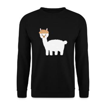 Lama - Unisex Sweatshirt - black - Front - Alina (178cm) & Michal (187cm)