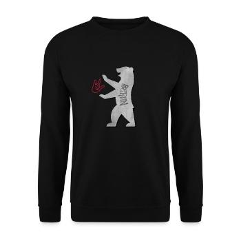 "I love you Berlin" in graffiti style - Unisex Sweatshirt - black - Front - Alina (178cm) & Michal (187cm)