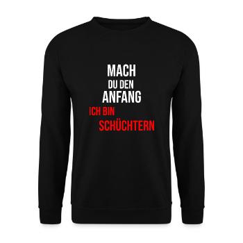 Ich bin schüchtern - Unisex Pullover - Schwarz - Vorne - Alina (178cm) & Michal (187cm)