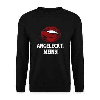 Angeleckt Meins ! - Unisex Pullover - Schwarz - Vorne - Alina (178cm) & Michal (187cm)