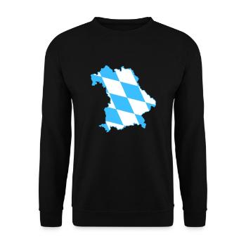 Bayern blau weiß große Rauten - Unisex Pullover - Schwarz - Vorne - Alina (178cm) & Michal (187cm)