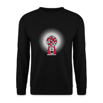 Strahlen Kaugummi Spender - Unisex Pullover - Schwarz - Vorne - Alina (178cm) & Michal (187cm)