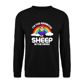 Je suis le mouton arc-en-ciel dans la famille lesbienne Gay Qu - Sweat-shirt Unisexe - noir - Devant - Alina (178cm) & Michal (187cm)