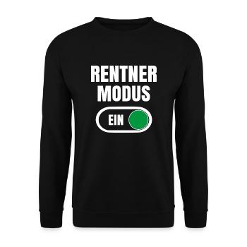 Rentnermodus Rentner Rente Geschenk Kollege - Unisex Pullover - Schwarz - Vorne - Alina (178cm) & Michal (187cm)