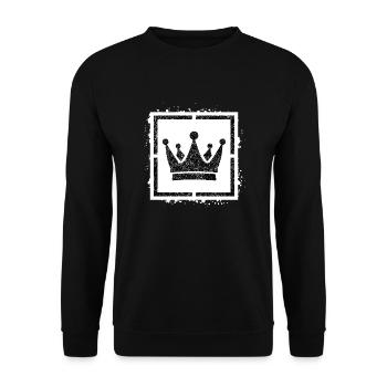 Sponge stencil Crown inside square - Unisex Sweatshirt - black - Front - Alina (178cm) & Michal (187cm)